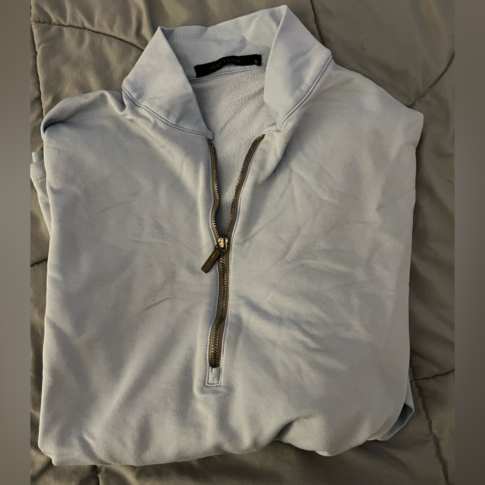Greyson Men’s light blue/gray Sequoia Quarter-Zip